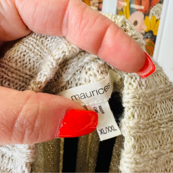 Maurices Cream Cable Knit Zip-Up Sweater - Picture 6 of 6